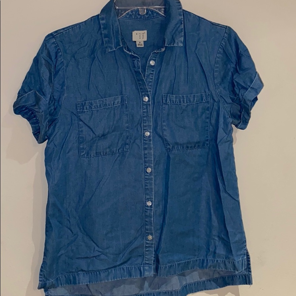 Denim button down